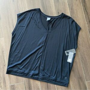 Splendid Charcoal Striped V-Neck Tee